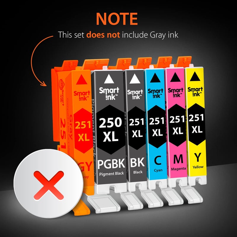 Smart Ink Compatible Ink Cartridge Replacement for Canon PGI 250 PGI-250 XL CLI 251 CLI-251 (6PGBK &3BK/C/M/Y 18 Pack Combo) for Pixma MG5420 MG5422 MG5520 MG5522 MG5620 MG6620 iP7220 iX6820 MX722 - Image 3